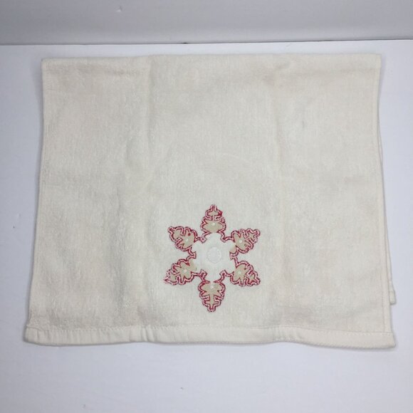 Christmas Towel Kitchen Bathroom Embroidered Snowflake Star Flower - Picture 6 of 10